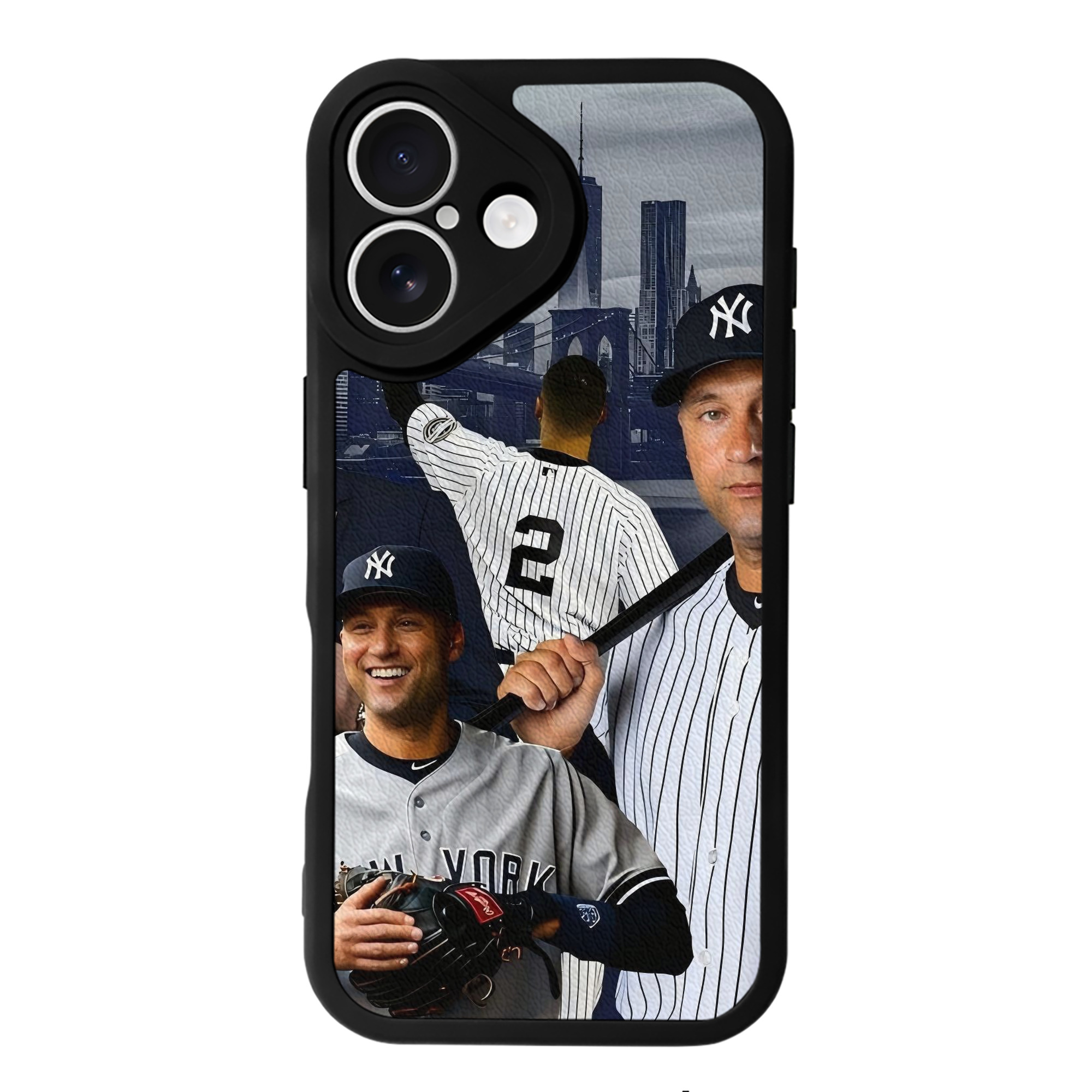Derek Jeter 49 IPhone 16 Silicone Leather Case – UV Print, Lambskin Texture – Perfect Fit, Wireless Charging Compatible, Scratch Resistant, Precise Cutouts – Stylish Protection For IPhone 16